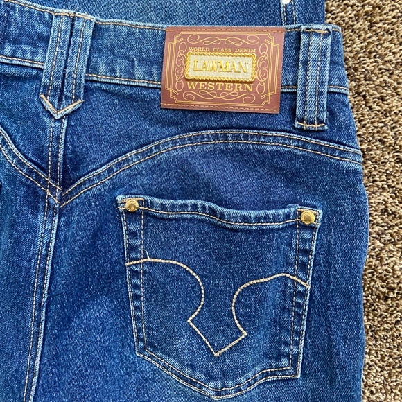 Lawman Western Rhinestone Cutout Jeans Size 5 - Picture 5 of 6